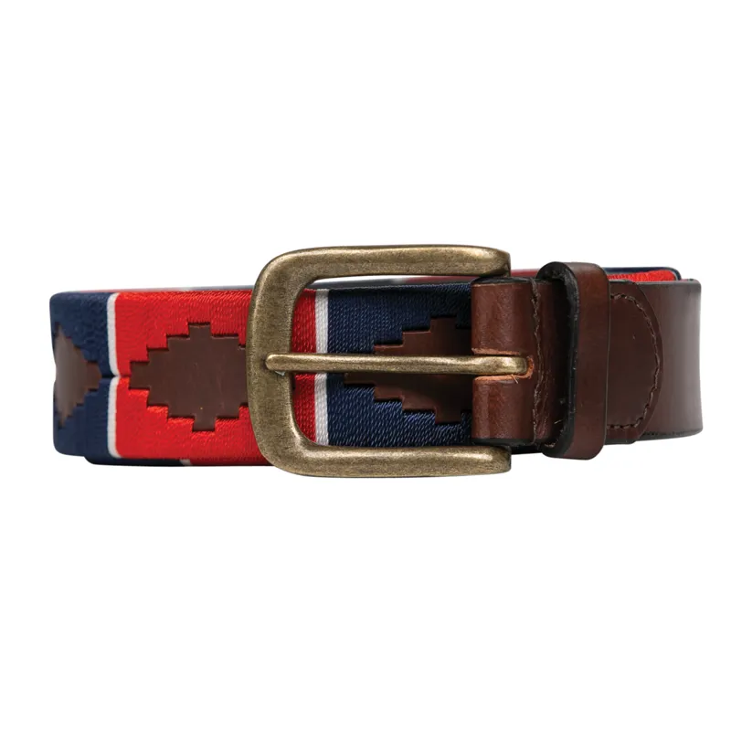 Hy Equestrian Polo Belt - Red/Navy/White